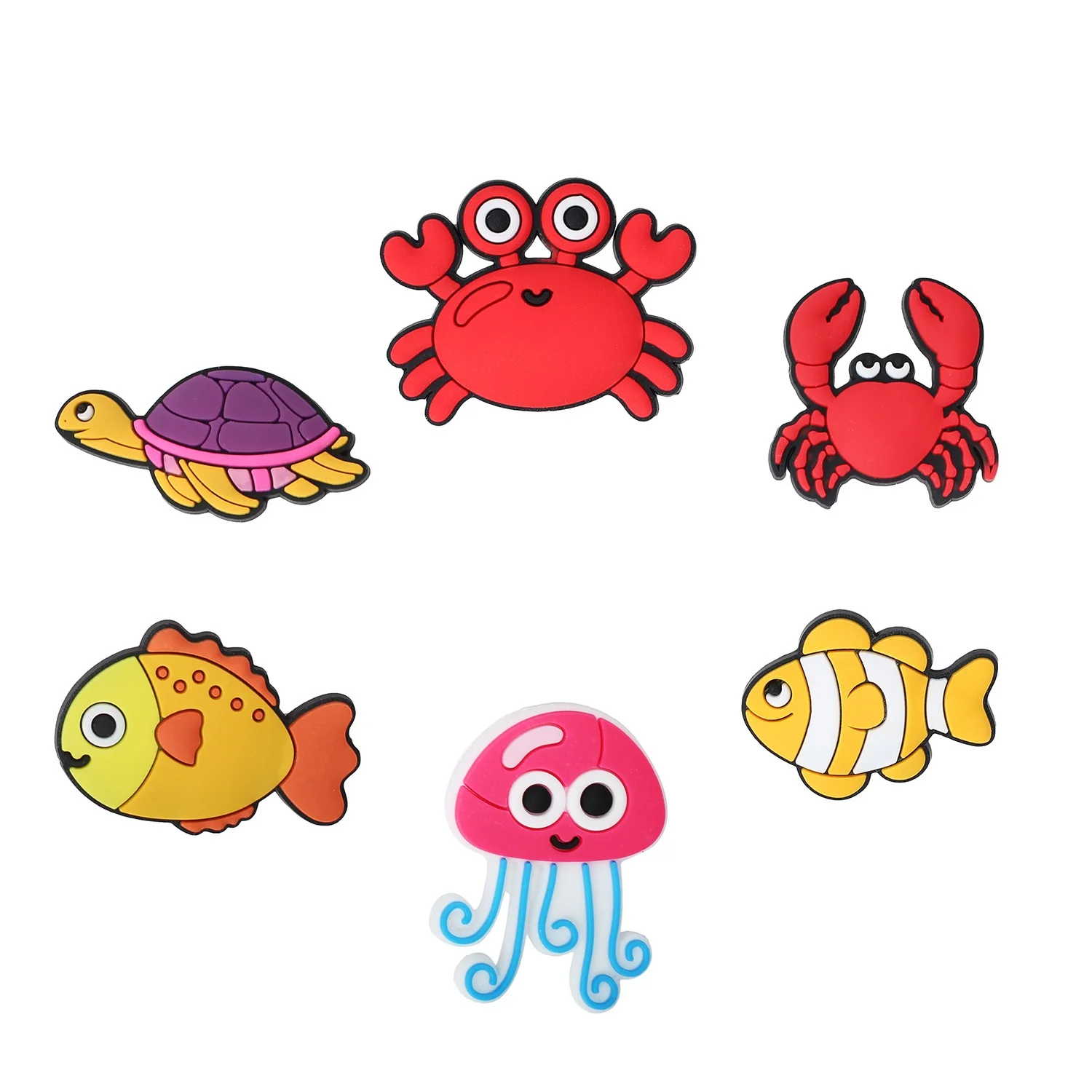 

Wholesale cartoon Marine animals soft pvc shoe charms designer sandals charms and bracelet gifts for kids, Picture