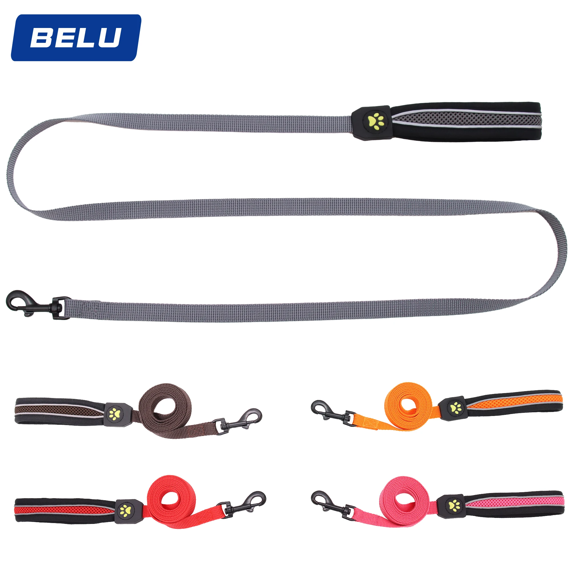 

New Multicolor Reflective Dog Leash With Soft Handle