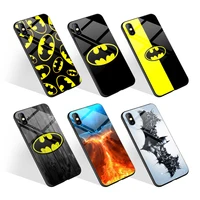 

Custom print Batman LOGO Tempered Glass Cover for iPhone 7 8 X XS XR 11 mobile phone bags & case for Samsung S10 A70 A50