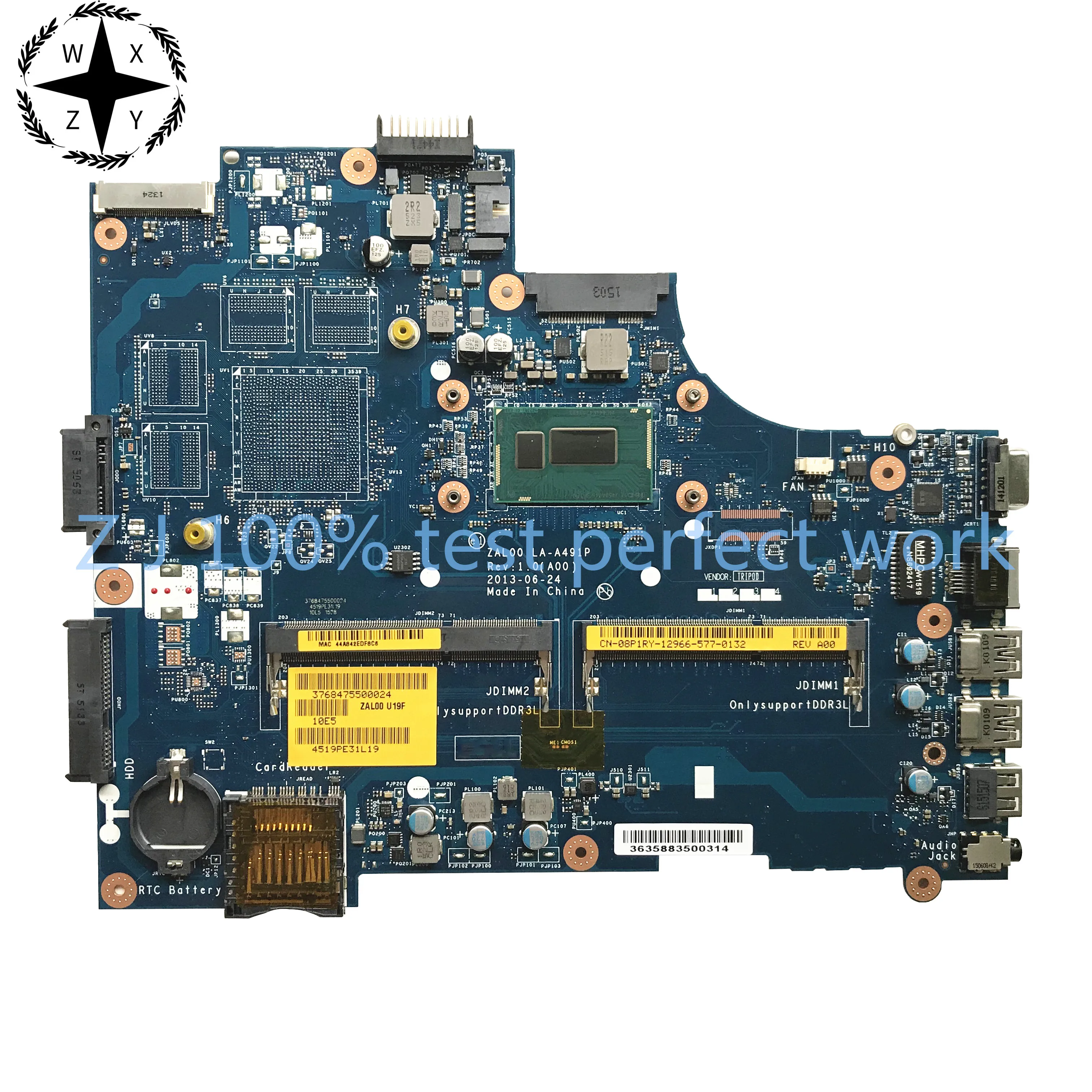 

For Dell Latitude 3540 Laptop Motherboard With SR1EN I3-4030U CPU CN-08P1RY 8P1RY ZAL00 LA-A491P 100% Tested Fast Ship