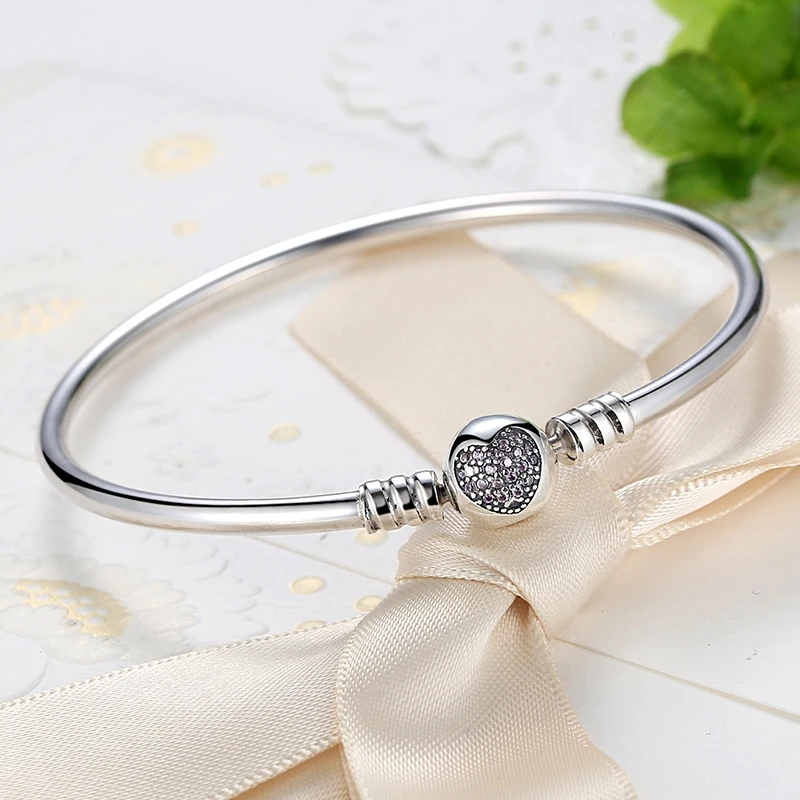 

Latest Design Simple Jewelry Girls 925 Silver Heart Charm Bracelet