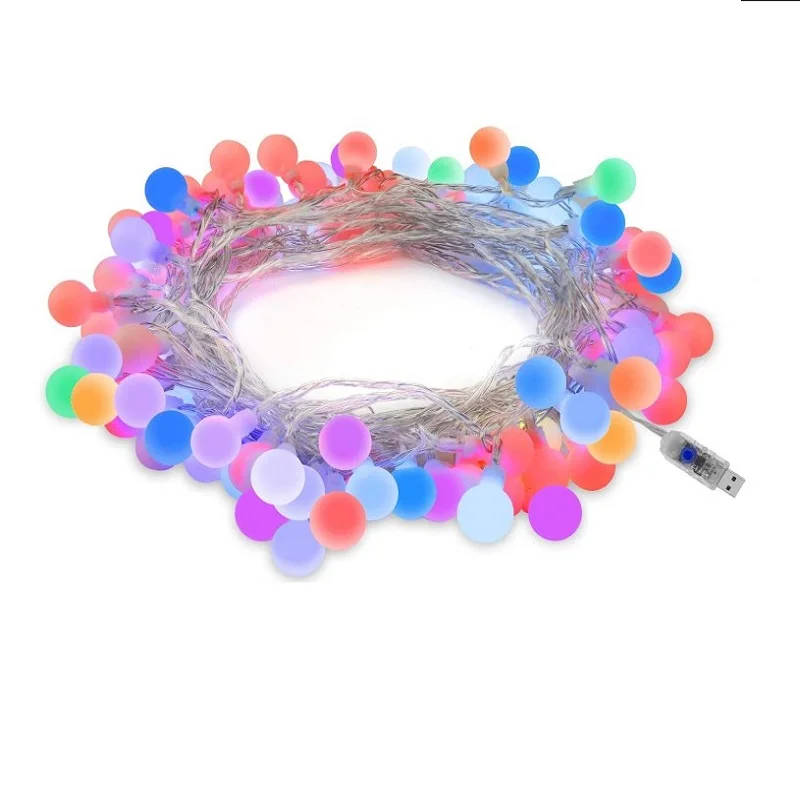 New Arrival 16 colors LED Globe String Lights USB Plug  Waterproof  50 LED Fairy Lights with Remote Timer new christmas light