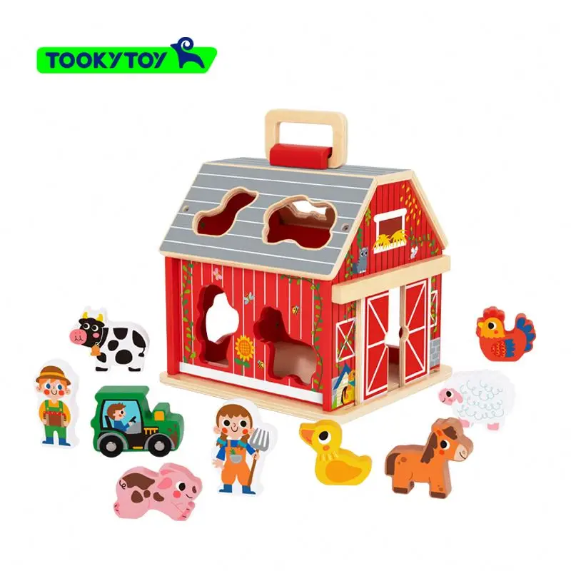 

Children's Shape Matching Building Blocks Early Education Ranch Children's House House House Farm Cognitive Geometry Toy