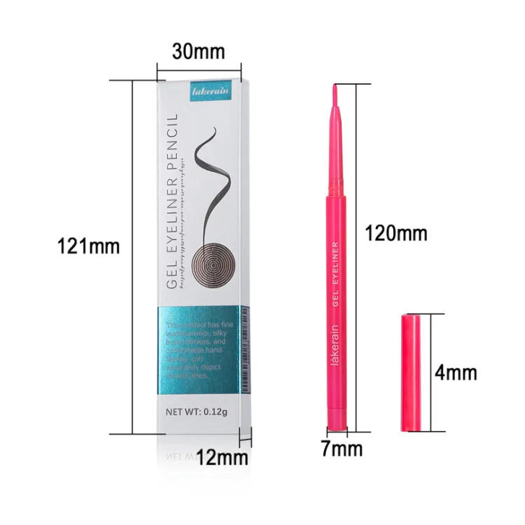 

LAKERAIN 12 colors private label cheap price water-proof long-lasting quick dry smooth eyeliner gel pencil