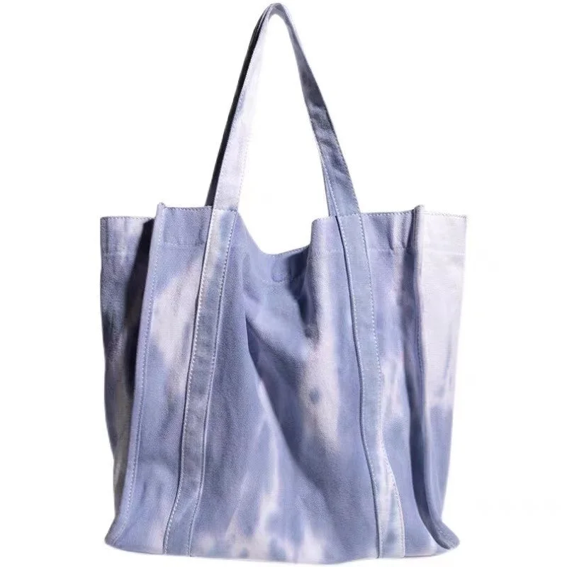 

Wholesale Tie-dyed Canvas Women Tote Bag High-capacity Travel Handbag Purse All Match Ladies Chest Handbag Crossbody Y16091, Accept customized color