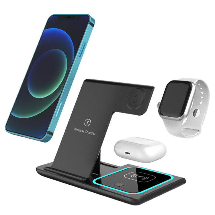 

Factory Design 3 In 1 Magnetic Phone Charger Wireless Charger Stand For Iphone & Airpods & Watch
