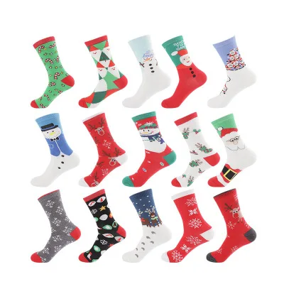 

CMX290 Santa Claus elk snowman Knit Gift Christmas Stockings Fashion Mid-Calf Women Designs Christmas Socks, Picture