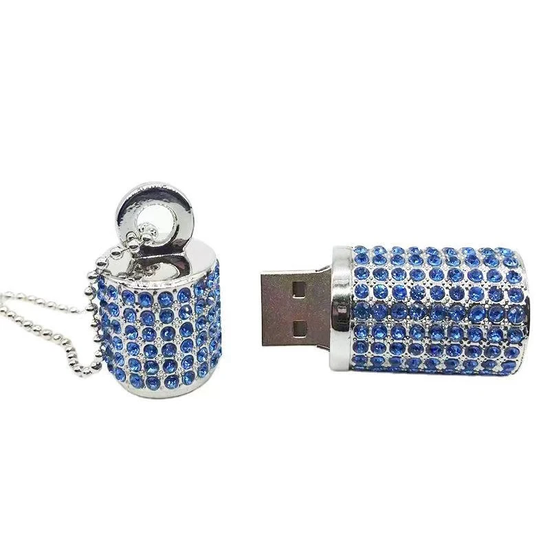 

OEM Custom Bling Diamond Diamond Lipstick Box Shiny Jewelry Necklace 4GB 8GB 16GB usb flash drive 32GB 64GB, Silver/black/rose golden