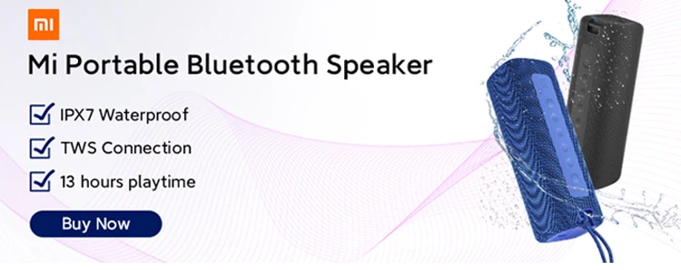 Mi Portable Bluetooth Speaker Xiaomi 16W TWS Connection High Quality Sound IPX7 Waterproof 13 hours playtime - ANKUX.COM