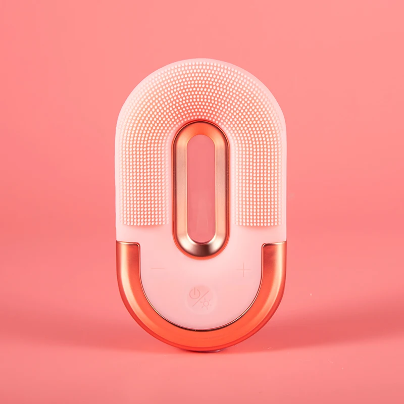 

Pink Facial Cleansing Bristle Brush Cleansing Facial Silicone Usb Rechargeable Facial Clean Brush, Pink purple blue black