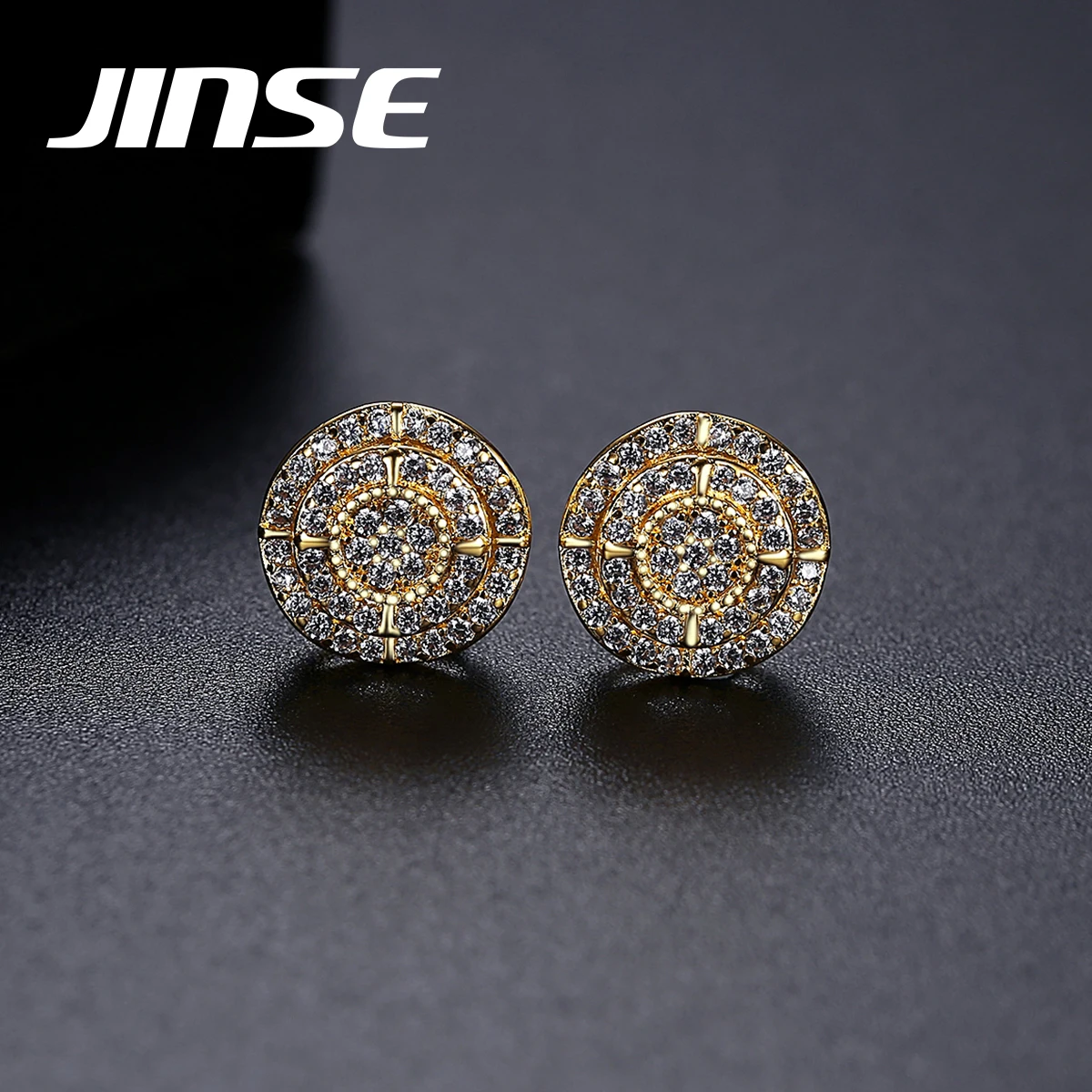 

JINSE Holiday Earrings High Quality Hip Hop Women and Men Zircon Jewelry Supplier