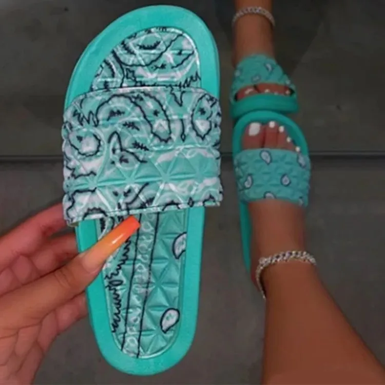 

Drop Shipping Printing Trendy Outdoor Sandals Slippers New Arrivals Summer Slippers For Women, 6 colors