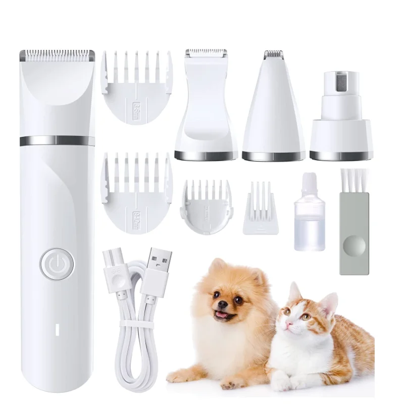 

Multifunctional 4 in 1 Hair Trimming with 4 Cutter Head and 4 Guide Combs Electric Dog Shaver Clippper Grooming Kit