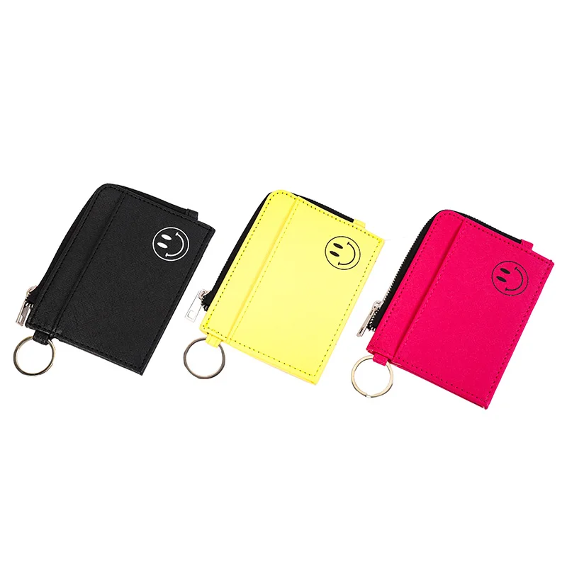 

OEM Custom Cute Mini Coin Zipper Purse Fashion Slim Pu Leather Credit Card Holder For Girls, Customized color