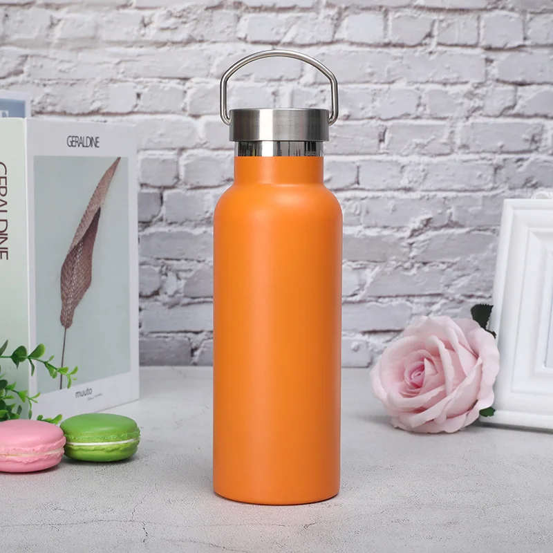 

500ml Hot Selling Custom LOGO Double Wall Stainless Steel Insulated Water bottle Vacuum Flask With Different Lids