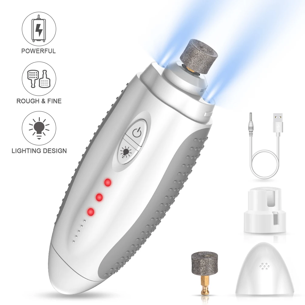 

Electric Dog Nail Grinder Pet Nail Grinder with LED Light by Liangwei for Small Medium & Large Dogs, Cats, Rabbits, White