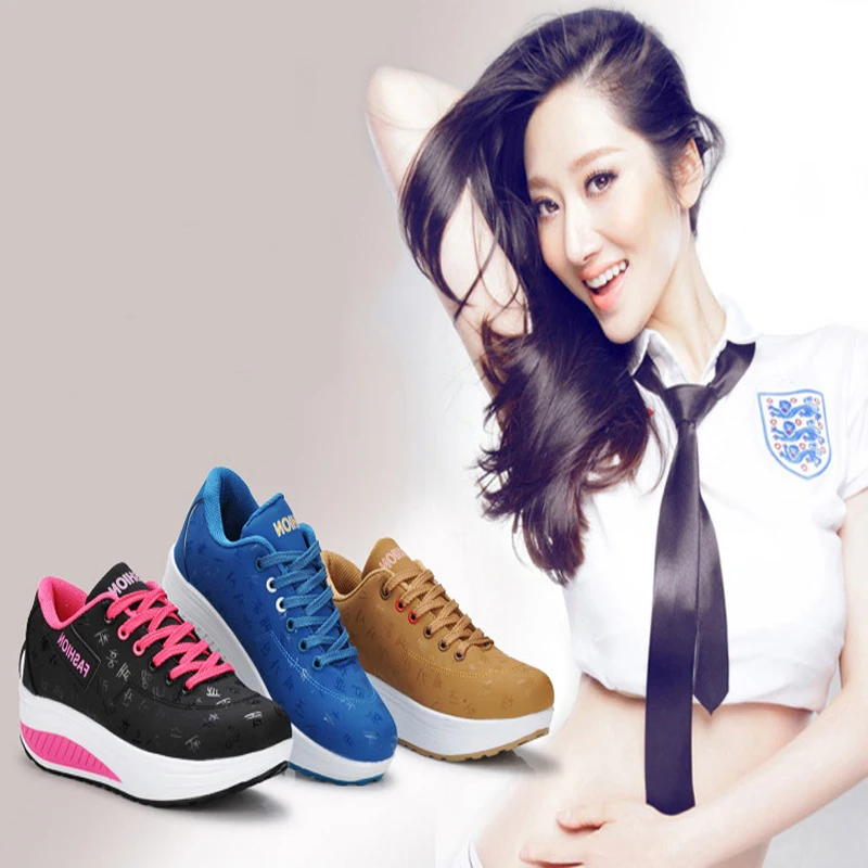 
Breathable Womens Sport Trainers Girls Black Toning Walking Gym Fitness Shake Shoes 