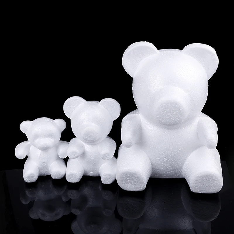 

15/20cm Polystyrene Styrofoam Foam Ball Rose Bear White Craft For DIY Party Decoration Wedding New Year Valentines Day Gift