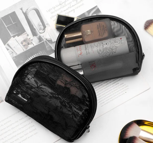 

New Black Screen Makeup Bag Korean Version Transparent Dumpling Bag