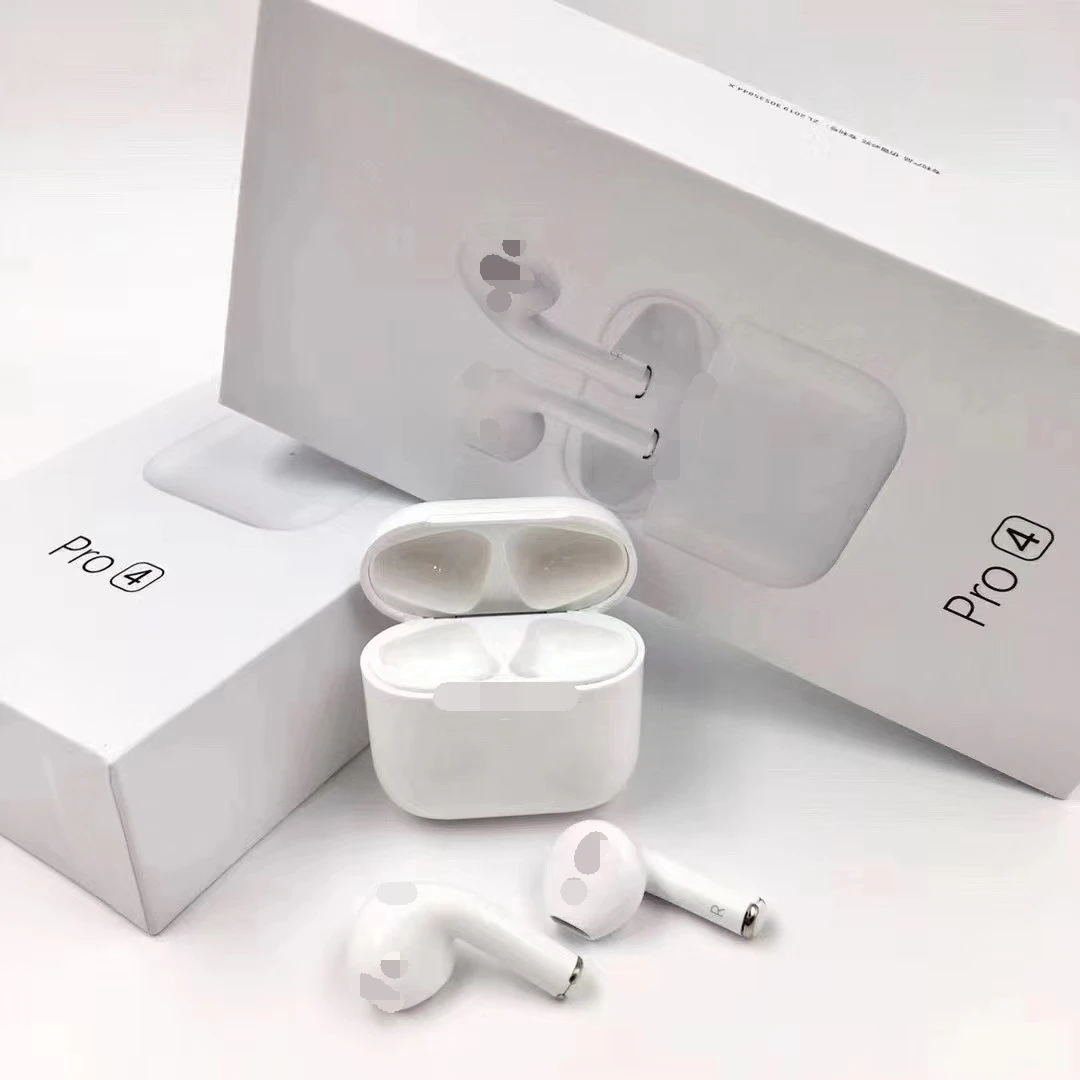 

New TWS Pro4 Earphone Mini 4 Wireless Earphones Touch Control TWS Earphones Wireless With Charge Box Audifonos Inalambrico, White