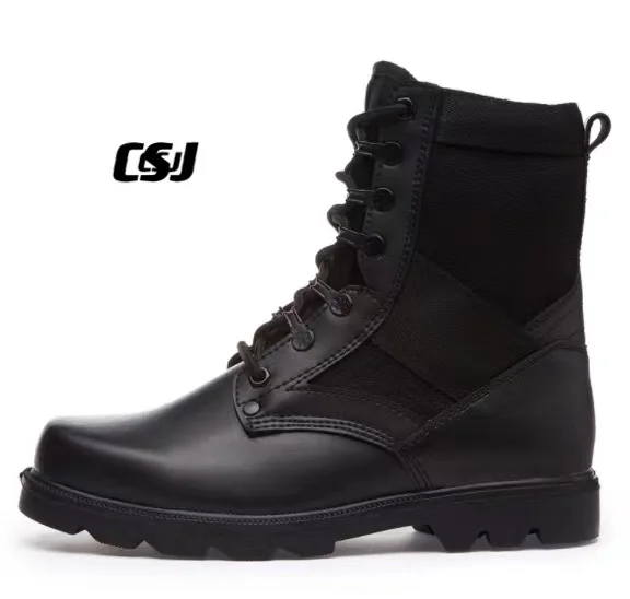 

Top Quality Leather And Oxford Upper Black Army High Jungle Boots