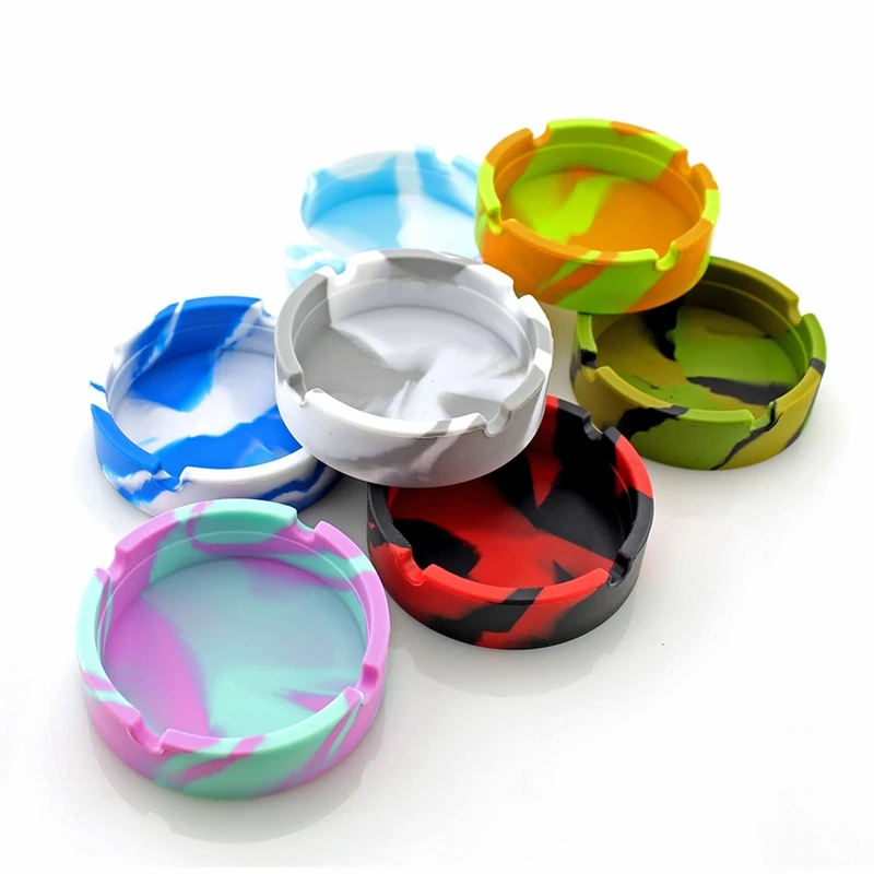 Wholesale Custom Logo Eco-Friendly Unbreakable Windproof Washable Silicone Ashtray Premium Quality Portable Modern Design for