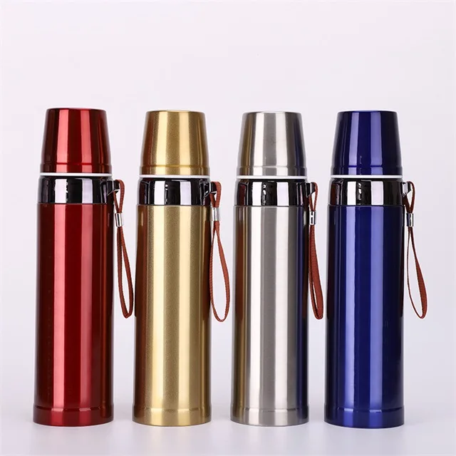 

Wholesale Customized Double Walled Insulated Water Bottle Stainless Steel Thermos Bottle Bullet Vacuum Flask For Hot Drinking