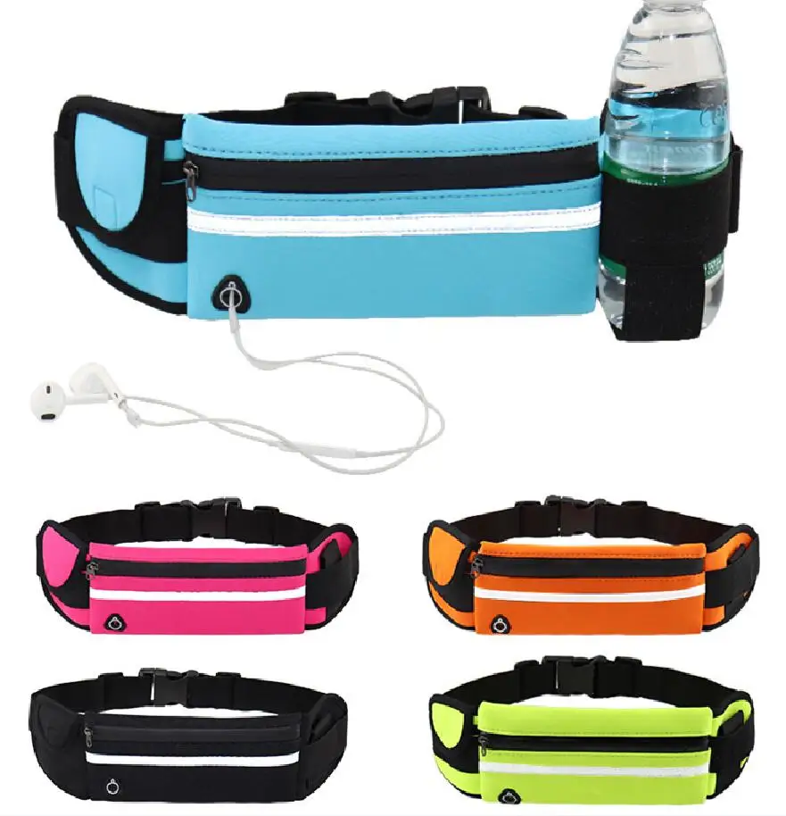 

Unisex Men Women Sport Bum Bag Mobile Bag Tas Pinggang jogging Waterproof Nylon Waist Pack, Blue,black,light green,orange,rose red,or custom
