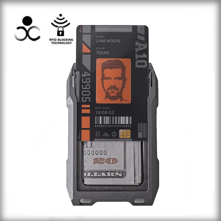 

RFID metal card holder wallet men's business badge credit card holder little pilot minimalist wallet card person Tarjetero