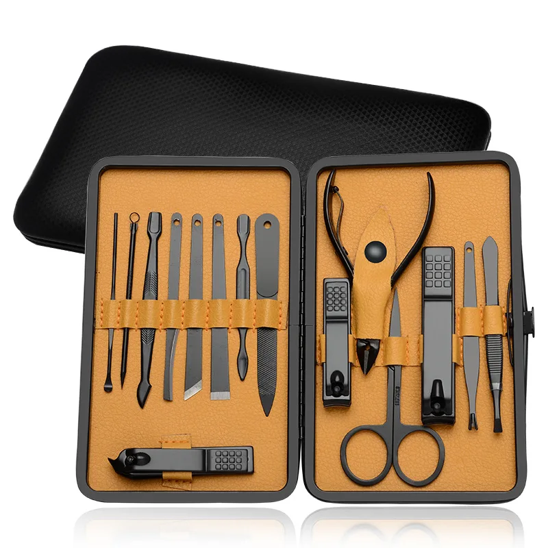 

Beauty Manicure Tools 15 Piece Yellow Pedicure Set Stainless Steel Women Nail Clipper Set Tweezers Nipper Scissors Nail Tool Kit, According to options