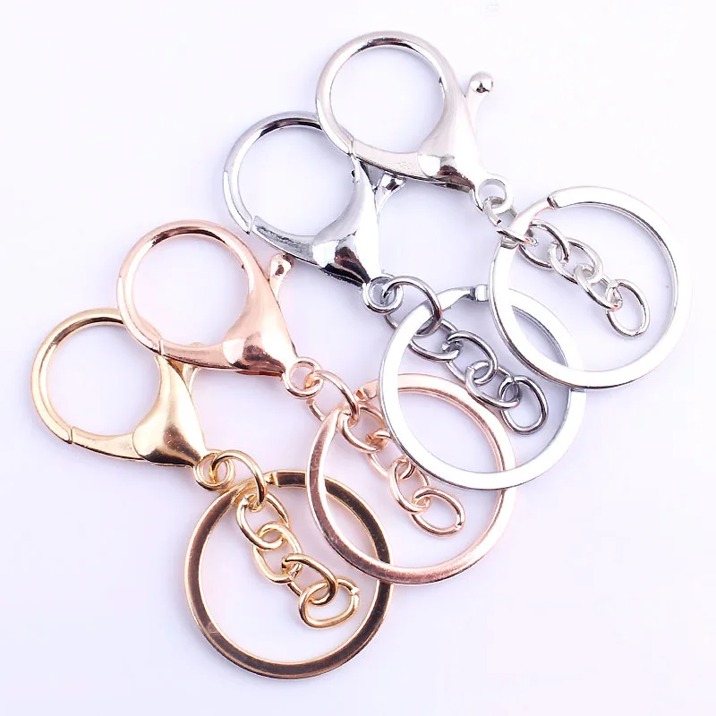 

Factory Price Wholesale Blank Metal Zinc Alloy Key Ring Lobster Clasp Keychain Accessories Bag Jewelry