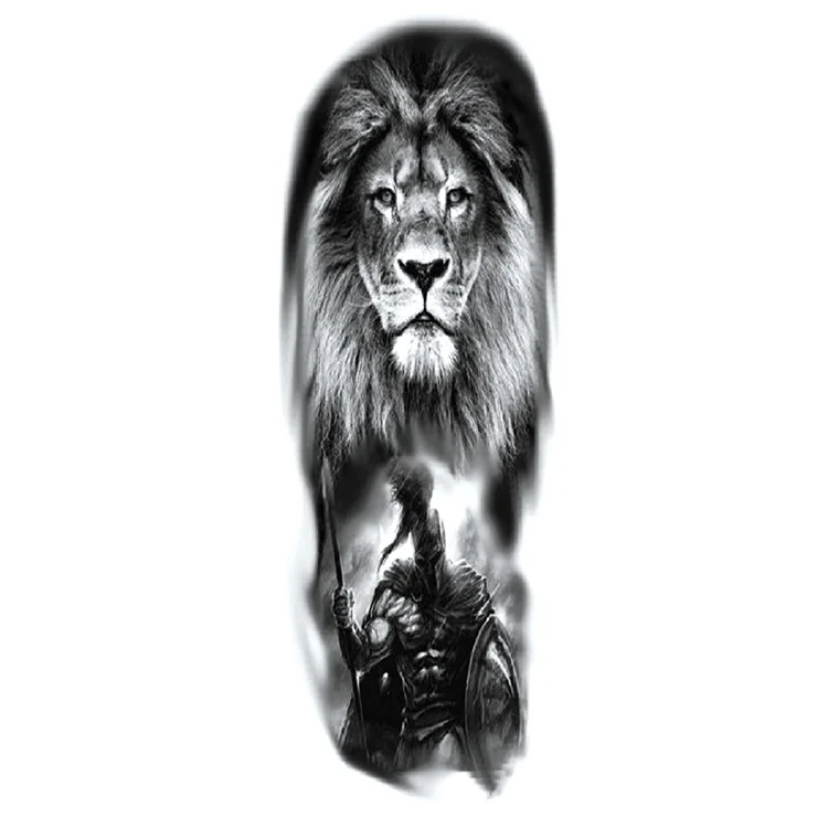 

2021 hot sale of new DZ series full-arm super cool lion disposable tattoo stickers, Cmyk