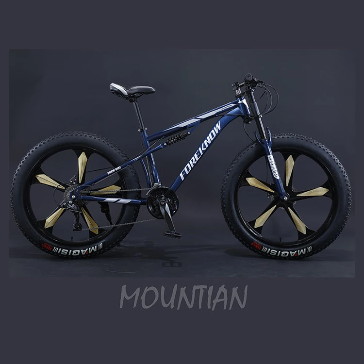 

bicycle 26"x4.0 alloy frame, steel suspension front fork, disc-brakes,21 speed, Customized