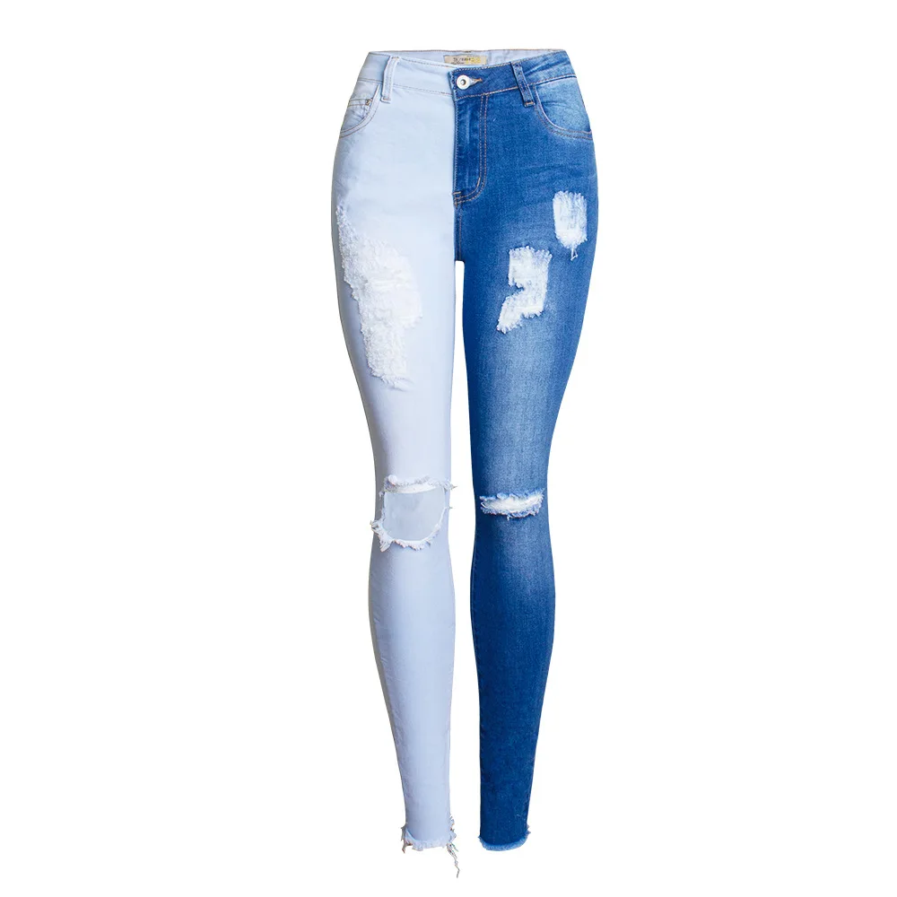 

Spring New Elastic Slim Stitching Color Matching Pencil Pants For Girls