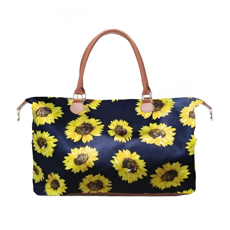 

Wholesale Hot Sale Sunflower Pattern Luggage Waterproof Canvas Bag Sunflowers Print Large Capacity Tote Bag for Women