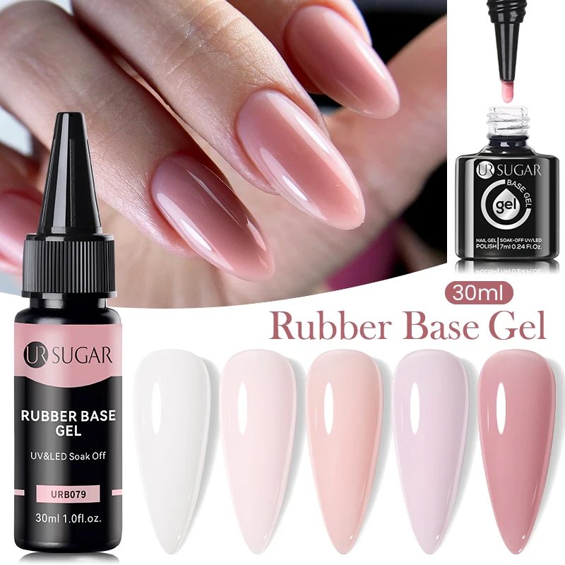 

UR SUGAR 30ml Milky White Pink Rubber Base Gel Colors Semi Permanent Soak Off UV LED Nails Gel Varnish