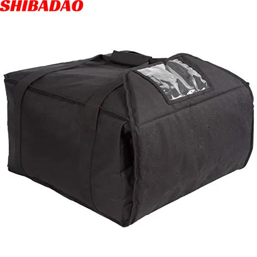 

Storage Holder Durable Insulated Portable Fresh Food Bag Strength Thermal Container Oxford Cloth Pizza Delivery Bag, Black