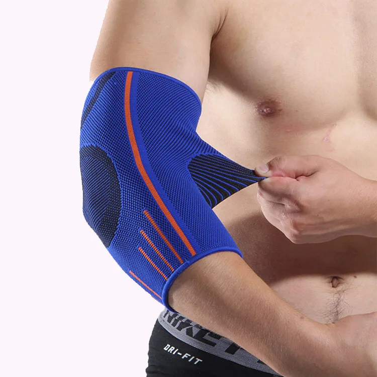 

High Elastic Arm Compression Sleeve Compression Baseball Elbow Support, Grey /blue