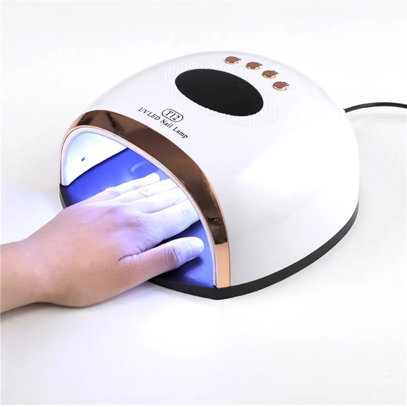 

UV LED Nail Lamp uv Light for Nails158W Professional Nail Dryer Gel Polish Light with 4 Timer Setting, White pink