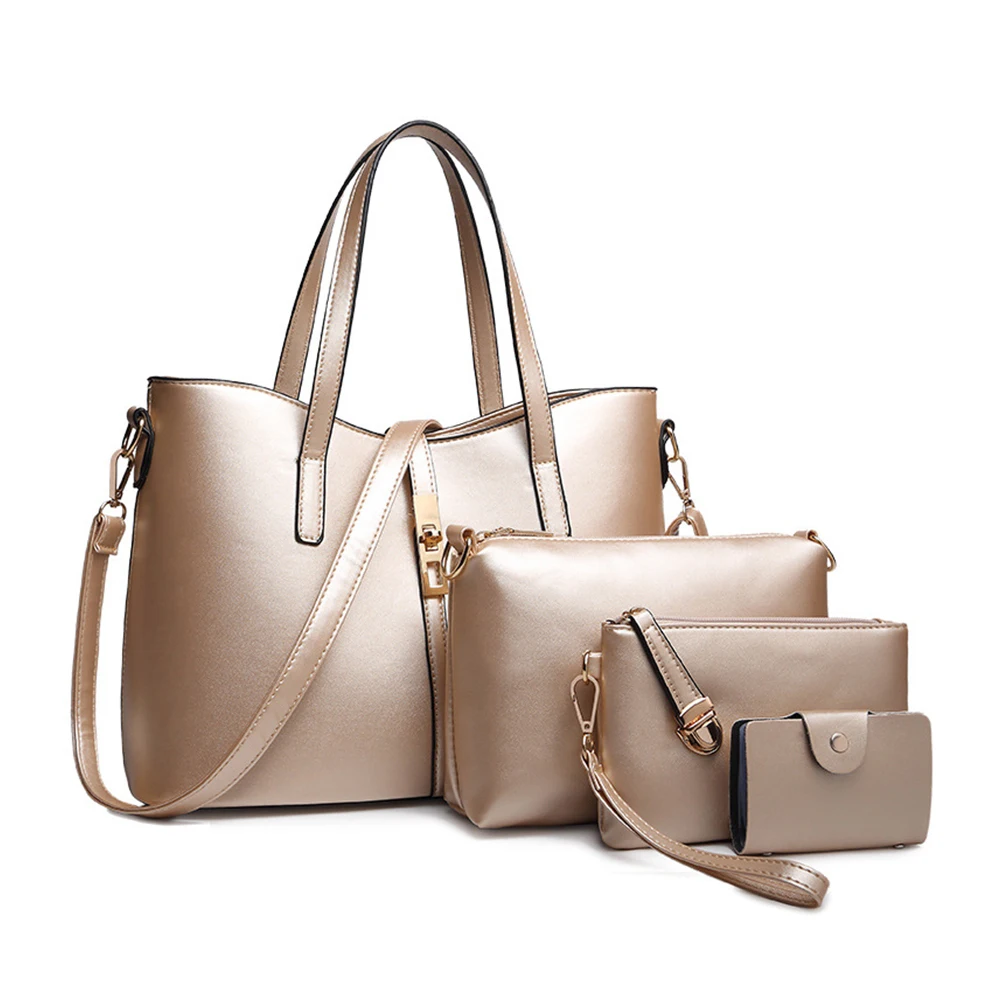 

Wholesale Ladies Large Capacity Purses 4pcs Set Handbags For Women, Red, black, gray