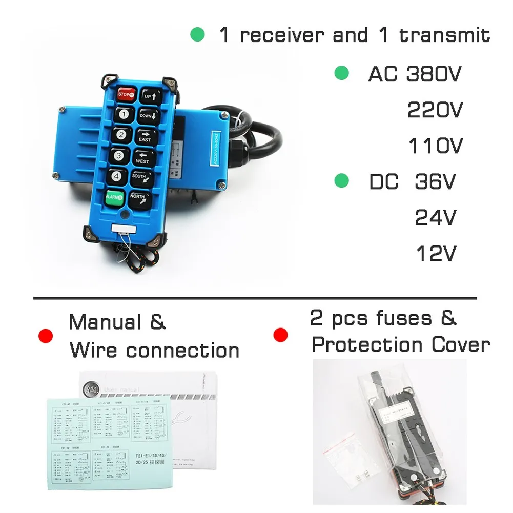 F21e2b8 Industrial Control System 8 Channel Radio Wireless Tower Crane Up Down Remote Control