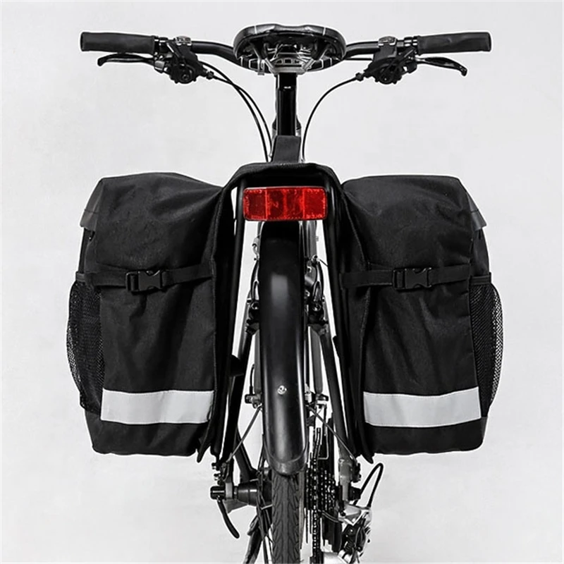 

WHEEL UP 600D Polyester Bicycle Bag High Capacity 28L Bicycle Pannier Double Bag, Black