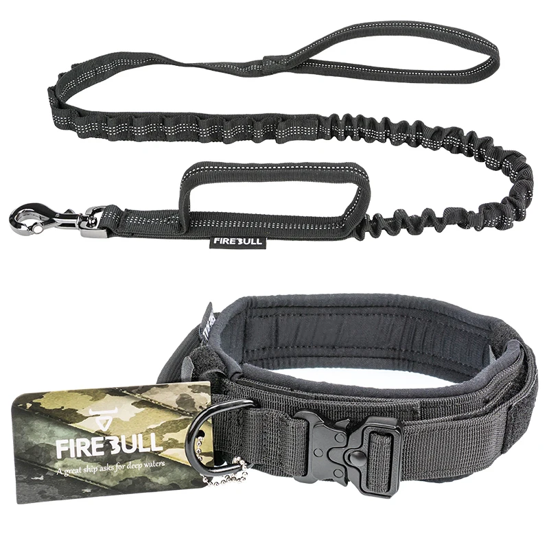 

High Quality Custom Nylon Tactical Dog Collar Military Training Dog Leashes and Collar Sets, Customized color