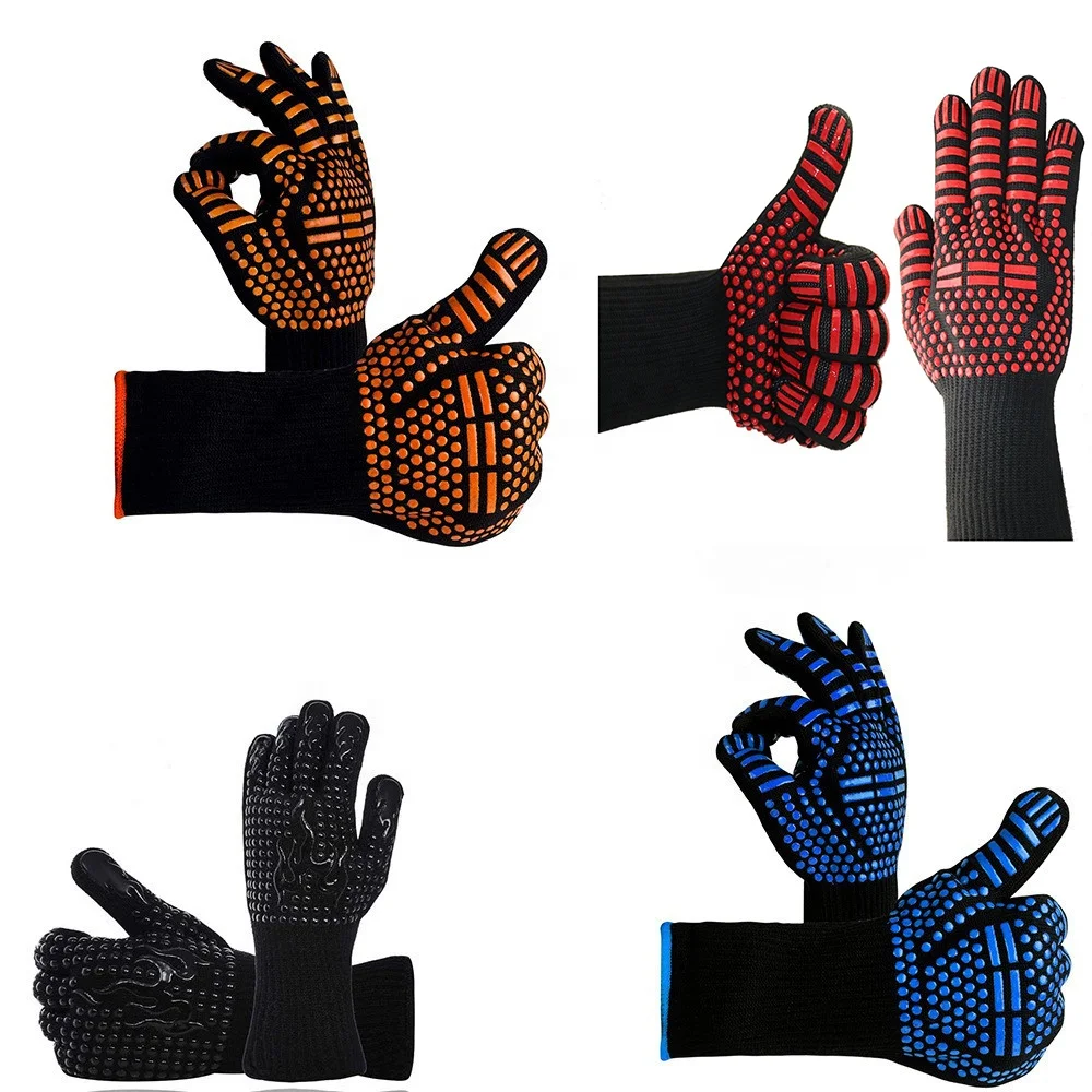 

Swelder Grillhandschuhe Customized 1472F Barbecue Oven Slip Silicone Heat Resistant Bbq Gloves For Cooking Baking, Black,red,blue or customized