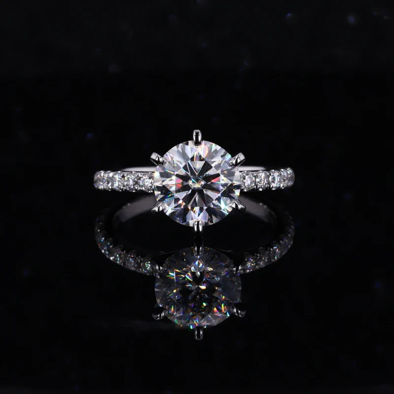 

Shinny Brilliant Round Shape 10k White gold engagement ring finger rings