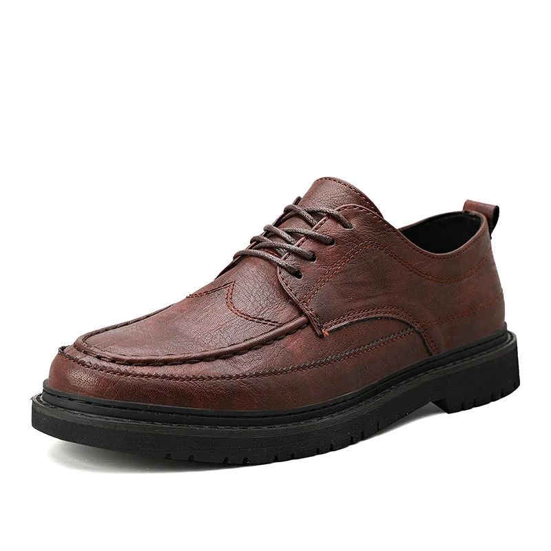 

New arrival stylish men lace-up light casual dress shoes leather shoes, As photos