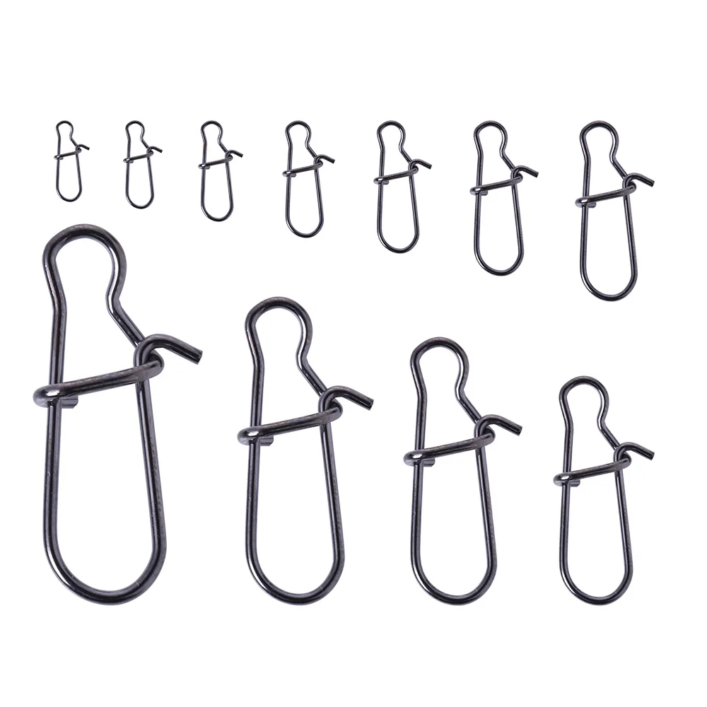 Stainless Steel Fishing Snaps Quick Change Lure Snaps Strong Clip Safety Connector for Saltwater Freshwater Fishing Accessories