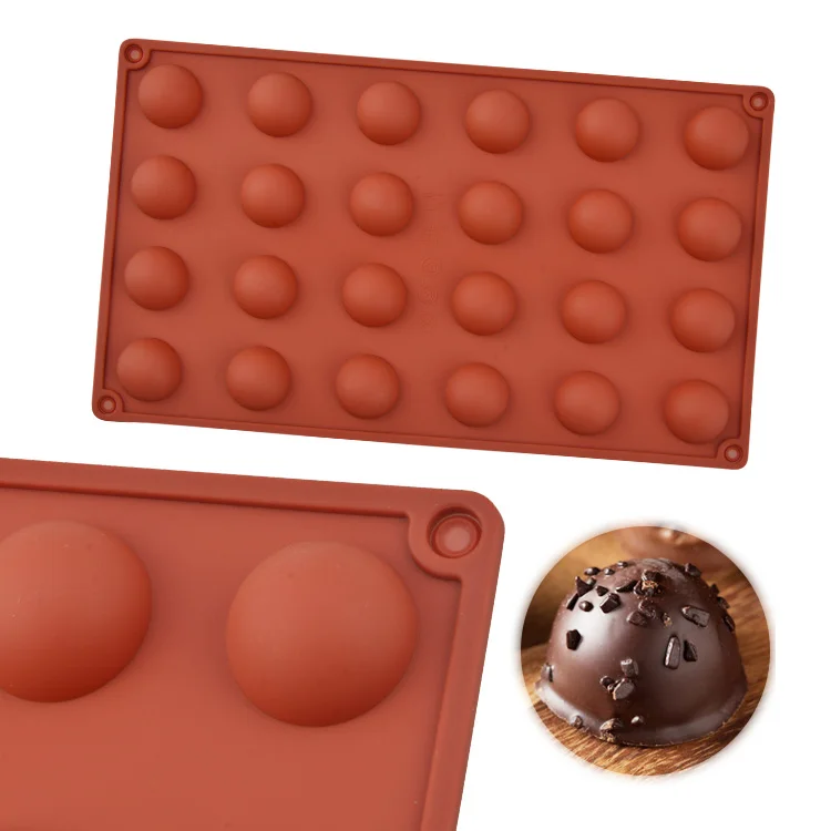 

24 Cavities Mini Chocolate Bombs Candy Gummy Mousse Jelly Pudding Ice Cube Tray silicone mold round