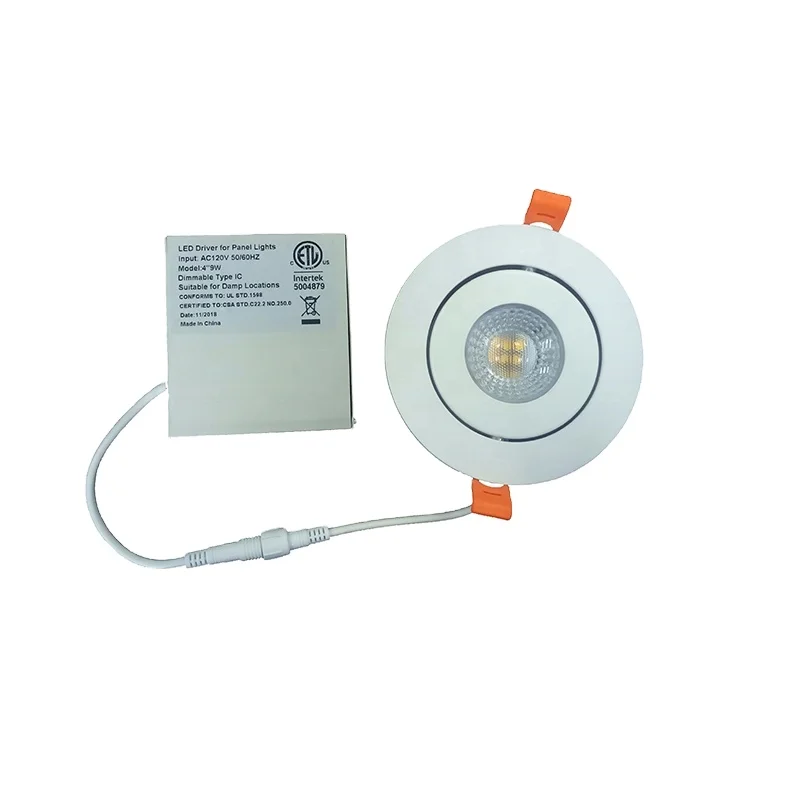 app 4 Inch LED Dimmable Gimbal Recessed Retrofit Downlight 9W Directional Ceiling Light Fixture