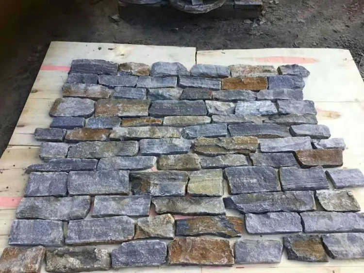Natural Blue Color stone Wall Stone Panel Loose Landscaping Stone
